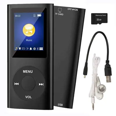 Produktbild von 32GB MP3-Player Musik-Player mit Bluetooth HiFi Sound HD-Lautsprecher Diktiergerät schwarz