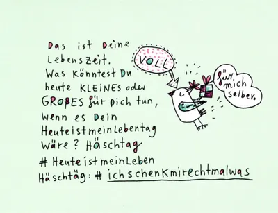 Produktbild von Postkarte Karindrawings "Das ist Deine Lebenszeit. Was könntest Du heute ..."