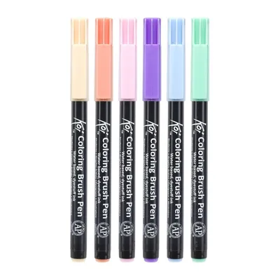 Image de Sakura Koi Coloring Brush Pen Set Sweets, 6 Kleuren