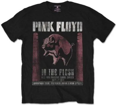 Image de Pink Floyd - "In The Flesh" T-shirt homme/femme unie RO2167 (XXL) (Noir)
