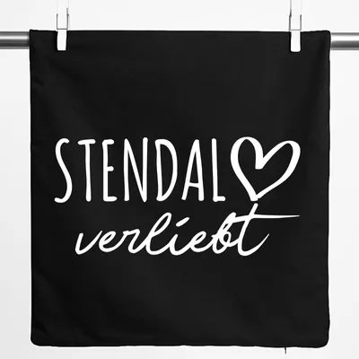 Produktbild von Huuraa Kissenbezug Stendal verliebt 40x40cm Black Baumwolle Dekokissenbezug Geschenkidee