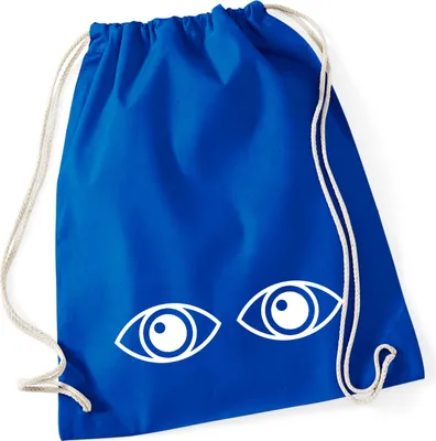 Produktbild von Huuraa Turnbeutel Augen Eyes 12 Liter Bright Royal Baumwolle Rucksack Geschenkidee