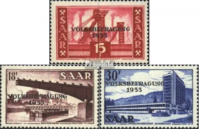 Produktbild von Briefmarken Saarland 1955 Mi 362-364 (kompl.Ausg.) gestempelt Volksbefragung im Saarland