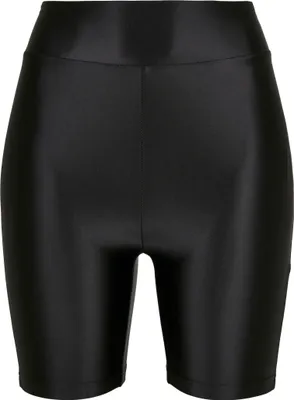 Produktbild von Urban Classics TB4342 | Ladies Highwaist Shiny Metallic Cycle Shorts Radlerhose - Farbe: Black - Größe: M