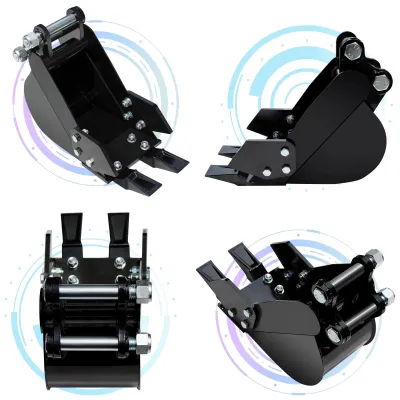 Produktbild von Schmaler Baggerlöffel 200 mm - Anbaukübel für Minibagger - 20 cm Breite - Für Kleinbagger - Landwirtschaft - Neu