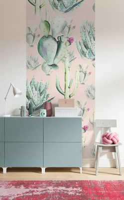 Produktbild von Komar Vlies Fototapete - Cactus Rose Panel - Größe: 100 x 250 cm (Breite x Höhe) - 1 Bahnen