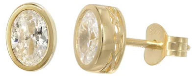 Produktbild von trendor 21880 Damen-Ohrringe Ohrstecker 925 Silber Vergoldet mit Zirkonia