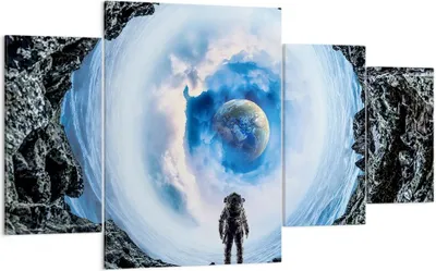 Produktbild von Bild auf Leinwand - Leinwandbild - Kosmos Planet - 160x90cm - Wand Bild - Wanddeko - Wandbilder - Leinwanddruck - Bilder - Kunstdruck - Wanddekoration - Leinwand bilder - Wandkunst - DL160x90-4025