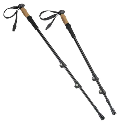 Produktbild von Maximex Trekkingstöcke Premium - Teleskop-Trekkingstöcke für Profiansprüche – ergonomisch, robust und ultraleicht, Aluminium beschichtet, 63 x 5 x 10 cm, Schwarz