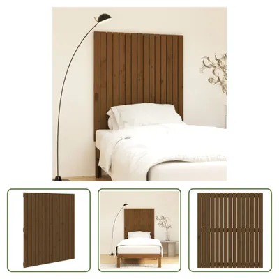 Produktbild von The Living Store Wand-Kopfteil Honigbraun 95,5x3x110 cm Massivholz Kiefer