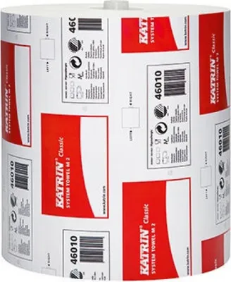 Zdjęcie produktu dla KATRIN® 460102 Ręcznik w rolce Classic - 2-warstwowy, biały, 6 rolek po 160 m każda