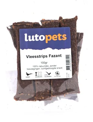 Produktbild von Lutopets Fleischstreifen Fasan – 100 g – Hundesnack mit Wild