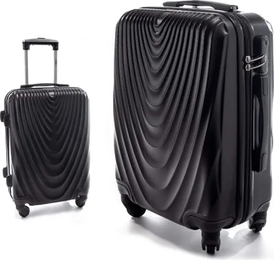 Produktbild von RGL 663 Kofferset ABS++ Hartschalen Koffer abnehmbare Räder Trolley 2tlg Koffer XXL + Kosmetikkofer Schwarz