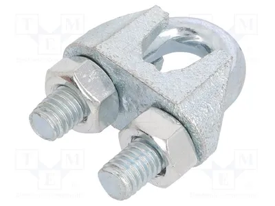 Image de 1 x Pince de serrage DIN : 741 ZL12/13, pour câbles de diamètre : 12 mm, en zinc, pour câbles