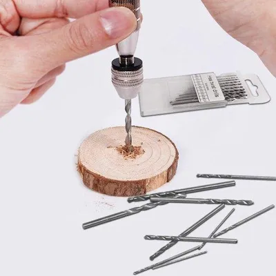 Produktbild von Präzisions-Handbohrer mit 10 Bohrern, Drehwerkzeug für Holz, Kunststoff, Schmuckherstellung