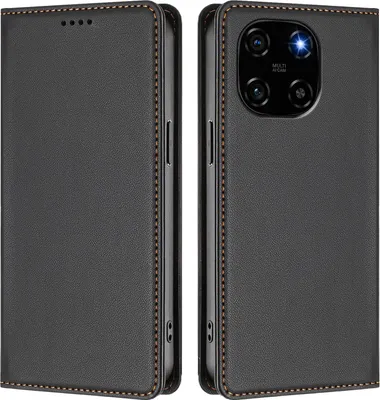 Image de Étui en cuir pour Blackview Color 6, étui à rabat magnétique en cuirPolyuréthaneavec support, noir