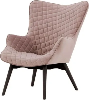 Image de Fauteuil à oreilles avec coutures Ducan Velvet-Velluto 14-Noir