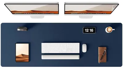 Immagine prodotto di Tappetino in  XXL per scrivania, 120x43 cm, blu scuro, antiscivolo, in PU