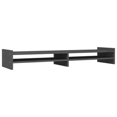 Zdjęcie produktu dla Podstawka Na Monitor, Szara, 100X27X15 Cm, Lite Drewno Sosnowe Lumarko!
