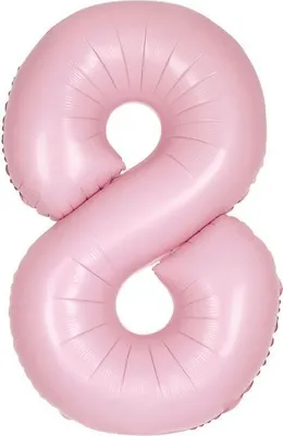 Produktbild von XL Folienballon rosa matt Zahl 8