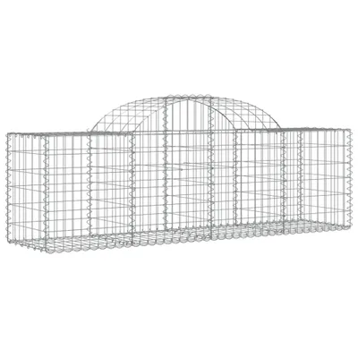 Image de vidaXL Gabion avec arc surélevé 200x50x60/80 cm Fer galvanisé