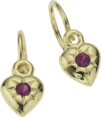 Produktbild von Zeeme for Kids Ohrringe 333/- Gold 1,2cm gelb Zirkonia rot 371330521