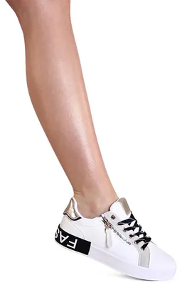 Produktbild von topschuhe24 3140 Damen Plateau Sneaker Skater Turnschuhe , Farbe:Weiß, Größe:36 EU
