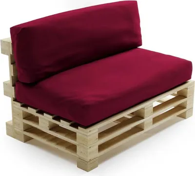 Image de Coussins Palette Déhoussable Imperméable LOT BANANAIR 120x80cm/120x40cm Rouge