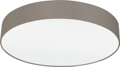 Produktbild von EGLO Deckenlampe Pasteri, 3 flammige Deckenleuchte Modern, Wohnzimmerlampe aus Textil und Kunststoff in Weiß, Taupe, Flurlampe Decke mit E27, Ø 57 cm