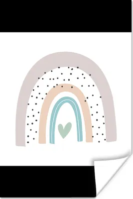 Produktbild von MuchoWow® Poster Regenbogen - Herz - Pünktchen - Kinder - Kinder 20x30 cm - Papierdruck