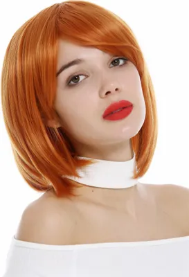 Produktbild von WIG ME UP Perücke kurz Bob Longbob Scheitel Orange 1215-T2735
