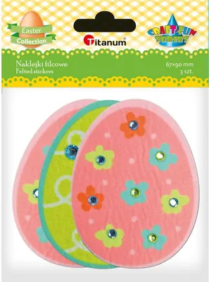 Zdjęcie produktu dla Naklejki filcowe Pisanki 3 szt 67x90 mm Titanum