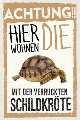 Produktbild von vianmo Holzschild 18x12 cm Tiere Achtung hierkröte
