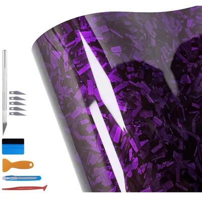 Immagine prodotto di Adesivo in vinile, fibra di carbonio forgiata, colore viola, 100 cm x 150 cm, senza bolle