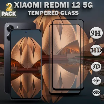 Obrázok produktu pre 2-balenie XIAOMI REDMI 12 5G Ochranné sklo na displej - Tvrdené sklo 9H - Super kvalita 3D