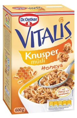 Immagine prodotto di Dr. Oetker Vitalis Muesli croccante Honeys con miele e chicchi di grano soffiati
