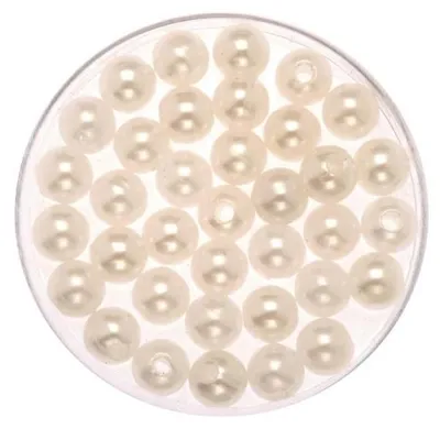 Produktbild von Glorex Deko Perlen 6 mm 75 g, weiß