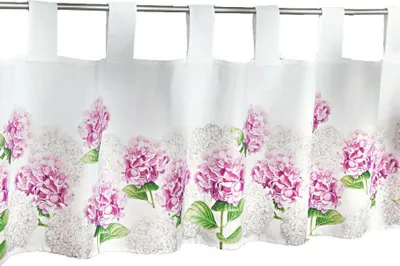 Produktbild von Scheibengardine Küche Gardine Bistrogardine Kurzgardine Hortensien 45 x 120 cm