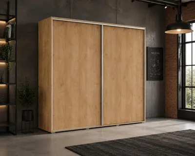 Zdjęcie produktu dla Szafa A15 craft złoty z drzwiami przesuwnymi – 150 x 62 x 215 cm