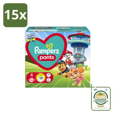 Produktbild von 15 x Pampers Baby-Dry Pants Paw Patrol Windelhosen Gr. 4 (9-15 kg) - Vorratspackung - 15 Stücke