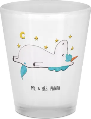 Produktbild von Mr. & Mrs. Panda Schnapsglas Einhorn Sternenhimmel - Transparent - Geschenk, Unicorn, Pinnchen, Sterne, Stamper, Schnapsbecher, Verrückt, Einhörner, Likörglas, Likör Glas