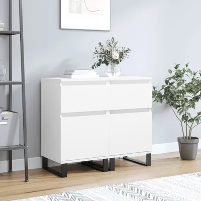 Produktbild von vidaXL Sideboards 2 Stk. Weiß 40x35x70 cm Holzwerkstoff