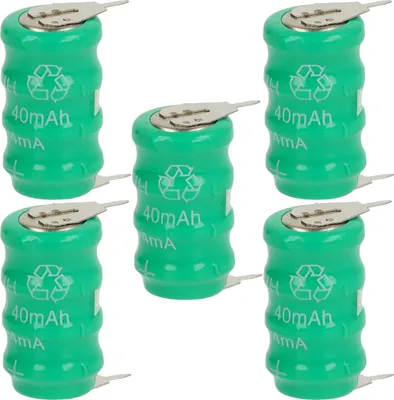 Produktbild von vhbw 5x NiMH Ersatz Knopfzellen-Akku (40 mAh, 4,8 V, NiMH)
