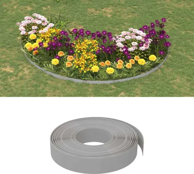 Produktbild von The Living Store Rasenkanten 3 Stk. Grau 10 m 10 cm Polyethylen
