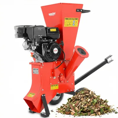 Produktbild von Gartenhäcksler Holzhäcksler Benzin HECHT 6421 | 9,7 kW / 13 PS | bis Ø 8,9 cm | Schlegeltrommel + 2 Häckselmesser 6,5 l Kraftstofftank