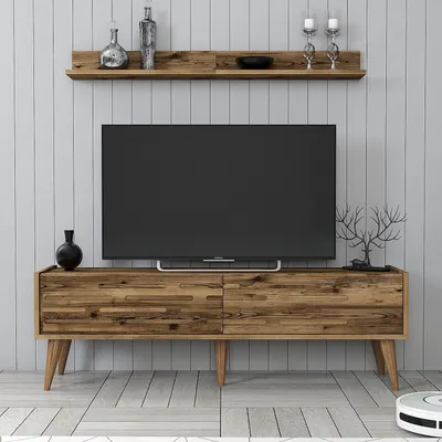 Produktbild von Skye Decor, Valensiya 140 - Walnut, TV-Einheit, Nussbaum, 100 % MELAMINBESCHICHTETE SPANPLATTEN, 140 x 45 x 35 cm