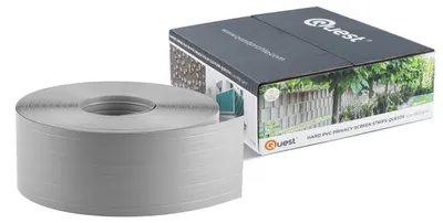 Immagine prodotto di Nastro per recinzione in PVC QUEST 10 cm, listello sottile per recinzioni a pannelli di alta qualità, 900 g/m², grigio RAL 7040