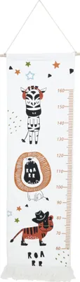Produktbild von Messlatte aus Segeltuch Stoff für Kinder 140x55cm Größenmesser Wandteppich Deko Kinderzimmer Maßband Babybzimmer Dekoration Design 4