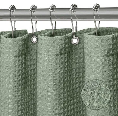 Produktbild von Duschvorhang 180x200 cm Waffelstruktur, Wasserabweisend, Polyester, Grün