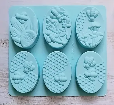 Produktbild von GKA Silikonform Bienen Waben und Blumen Silikon Form Seifenform Seife Biene Blume Wabe